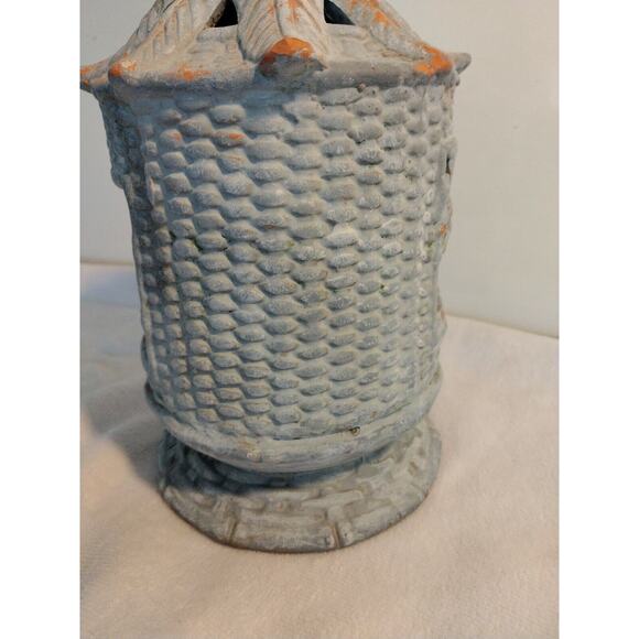 Tealight Party 7" Candle Holder Tropical Palm Asian Island Terracotta Pottery - Picture 7 of 12